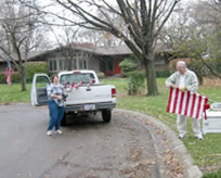 photo of American flags on an avenue